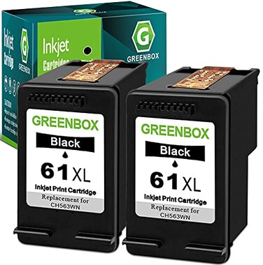 GREENBOX 61XL Black Ink Cartridges Combo Pack Replacement for HP 61 Ink for Envy 4500 5530 4502 Officejet 4630 4635 Deskjet 1000 1010 Printer 2 Pack