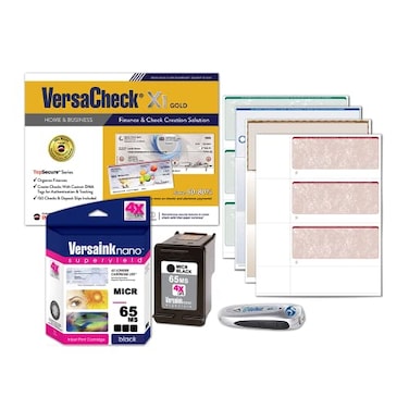VersaCheck 65 MICR Black Printer Conversion Kit The Easy Way to Convert Any Printer Using HP 65 Black Ink cartridges into a Bank Compliant MICR Printing Solution