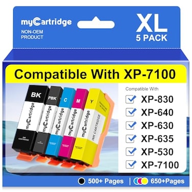 myCartridge Remanufactured Ink Cartridge Replacement for Epson 410XL Compatible with Epson Expression XP7100 XP640 XP830 XP630 XP635 XP530 Printer Black PBK Cyan Magenta Yellow 5 Pack