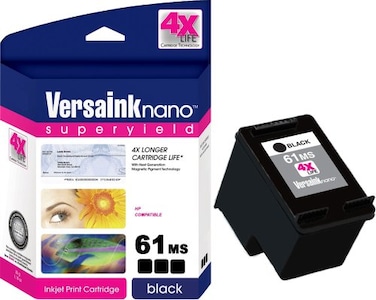 VersaInkNano HP MICR 61MS Ink Cartridge for Check Printing Replacement for 61 Black CH561WN MICR Black 1 VH61MS3337