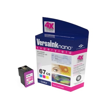 VersaInkNano 67 CS TriColor Ink Cartridge Compatible with HP 67 TriColor