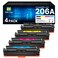 DMGE 206A Toner Cartridges 4 Pack M283fdw Toner Replacement for 206A 206X Toner Cartridges HP Set Compatible with HP Color LaserJet Pro MFP M283fdw M283cdw M255dw MFP M283 M255 PrinterSeries4 Pack
