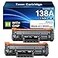 SUDLTO 138A W1380A Black Toner Cartridge with Chip Compatible Replacement for HP 138A W1380A 138X W1380X Toner Cartridge Work for HP Pro 3001dw 3001fdw MFP 3101fdw Series Printer Ink 2Pack