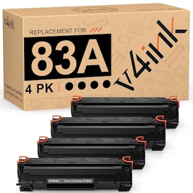 v4ink Compatible CF283A Toner Cartridge Replacement for HP 83A CF283A for use in MFP M127fw M127fn M125nw M201dw M201n M225dn M225dw M125a Series Printer Black 4 Pack