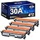 Uniwork 30A Black Toner Cartridge 4 Black Compatible CF230A Toner Cartridge Replacement for HP 30A CF230A 30X CF230X use with HP LaserJet Pro M203dw 4 Pack