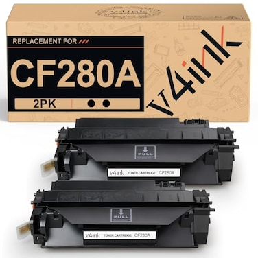 v4ink 2PK Compatible CF280A Toner Cartridge Replacement for HP 80A Toner Cartridge Black Ink for HP Pro 400 M401N M401DN M401DNE M401DW HP MFP M425DN M425DW Printer