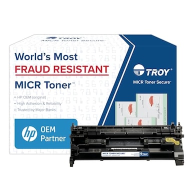 Troy 40014101 MICR Toner Secure Standard Yield Cartridge Check Printing Coordinating HP Part Number W1480A Yields 2900 Pages Black