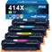 myCartridge 414X Toner Cartridges 4 Pack High Yield with Chip Compatible Replacement for HP 414X 414A for Color LaserJet Pro MFP M479fdw M479fdn M479dw Pro M454dw M454dn M479 M454 Printer Ink W2020X W
