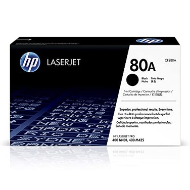 HP 80A Black Toner Cartridge for HP Works with LaserJet Pro 400 M401 MFP M425 CF280A