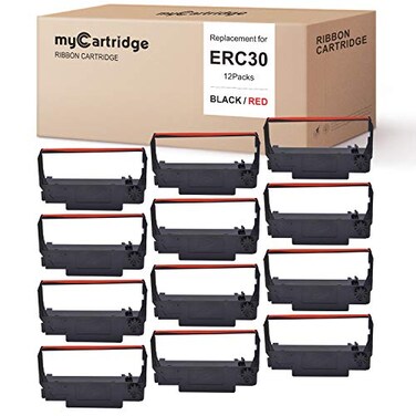 myCartridge ERC30 ERC30 ERC 30 34 38 BR Compatible with Ribbon Cartridge for use in ERC38 NK506 Black Red 12Pack