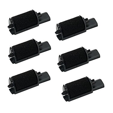 Printerfield IR40 Ink Roller 6 Pack Compatible Calculator Printer Ribbon for Casio Sharp Epson Aurora Monroe and More Black Ink Replacement