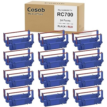 Cosob 24 Pack Compatible Ribbon Replacement for Star Printer Ribbon SP700 SP700 RC700 RC700 Use with SP700BR RC700BR SP712 SP712R SP717 SP742R SP747 SP740 Printer Black and Red