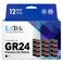 LxTek Replacement for GR24 Universal Twin Spool Calculator Ribbon use with Nukote BR80c Sharp El 1197 P III Porelon 11216 Dataproducts R3027 Blackred 12Pack Tray