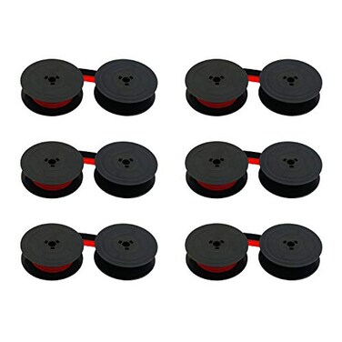 Printerfield 6 Pack Compatible Typewriter Ink Ribbon for Olivetti GR4GR8 BlackRed