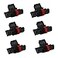 Printerfield IR40T 6 Pack Compatible Calculator Printer Ribbons Ink Roller Black Red