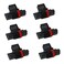 Printerfield IR40T 6 Pack Compatible Calculator Printer Ribbons Ink Roller Black Red