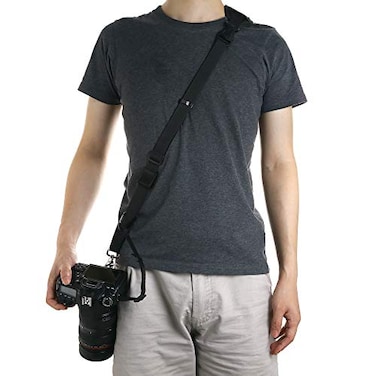 Ruittos Camera StrapDSLR Shoulder Strap Crossbody Sling Quick Release Storage Pocket Black