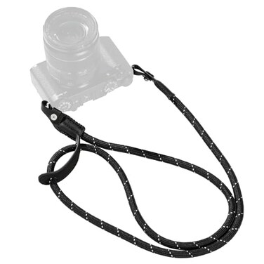 SMALLRIG Camera Neck Shoulder Strap Adjustable Braided Camera Shoulder Strap with ORing and Leather Neck Pad for DSLR or Mirrorless Camera Black 4882
