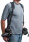 OP/TECH USA OPTECH USA Dual Camera Harness Neoprene Shoulder Harness for Two Cameras Comfortable Adjustable DSLRSLR Strap System with QuickRelease Connectors Black Made in USA