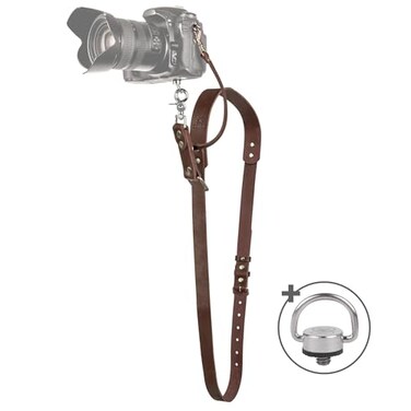 C Coiro Leather Camera Strap for One Camera Professional Single Leather Harness Shoulder Strap Quick Release Gear DSLRSLR Camera Accessories for Photography Brown