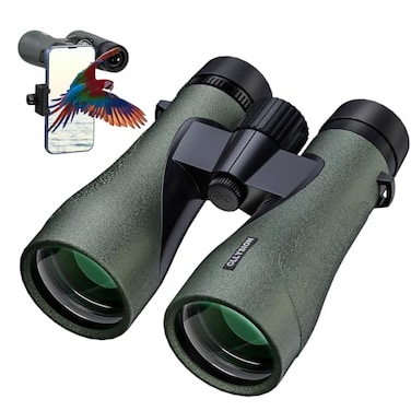 GLLYSION 12X50 Professional HD Binoculars for Adults with Phone Adapter High Power Binoculars with BaK4 prisms Super Bright Lightweight Waterproof Binocular Perfect for Bird Watching Hunting Stargazin