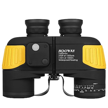 Hooway 7x50 Waterproof Fogproof Military Marine Binoculars wInternal Rangefinder Compass for NavigationBoatingFishingand More