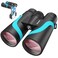 Tinllaans 15x55 UHD Binoculars for Adults High Powered with Phone Adapter Large View BAK4 Prism Waterproof Lightweight for Bird Watching Hunting Cruise Travel Camping Blue