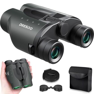 deesoo 25x32 Binoculars for Adults Kids Compact DEESOO High Powered Bird Watching Binoculars Lightweight Small Size for Hunting Traveling Sports Hiking Gift for Men Women