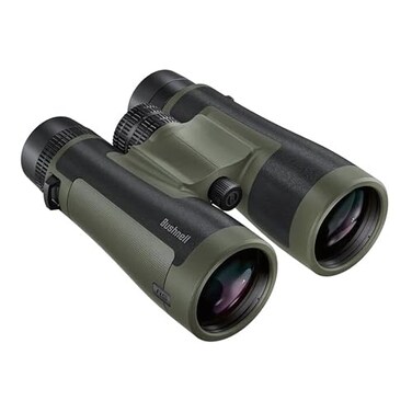 Bushnell R5 12x50 Binoculars Waterproof Dielectric MultiCoated Optics with EXO Barrier Lens Protection for Long Range Viewing and Hunting Includes Vault Lite Bino Chest Harness Neck Strap