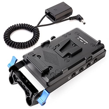 KOERTACOO VMount Lock Battery Plate Power Supply Splitter Adapter with 15mm Rod Clamp NPFZ100 Dummy Battery Compatible with Sony Alpha A6600A7 IIIA7R IIIA7R IVA7S IIIA9A9 IIA9R Cameras