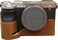 BMAOLLONGB A7C II Case Handmade PU Leather Half Camera Case Bag Cover Bottom Opening Version for Sony Alpha A7C II with Hand Strap Coffee