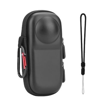 BRDRC Carrying Case for Insta 360 X4 X5 for Original Lens Cap Portable Small Storage Bag Protective Cover Hard Shell Travel Protector with Wrist Strap Carabiner for Insta360 X4 X5 Accessories