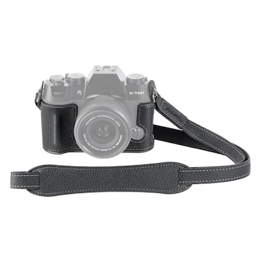 SMALLRIG XT50 Half Leather Case Kit with Shoulder Strap Retro Style Leather Camera Half Case with Aluminum Alloy Frame for FUJIFILM XT50 Black 4709