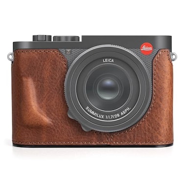 MUZIRI KINOKOO Case for Leica Q3 Q3 43 Top Layer Genuine Leather Leica Q3Q3 43 Protective Half Case Premium Version with Bottom Hole for Instant Battery and Memory Card Access Brown