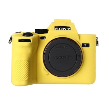 STSEETOP Camera Case for Sony A74 A7M4 A7IV Protective Silicone DSLR Skin Cover Detachable Cage Shockproof Dustproof Yellow