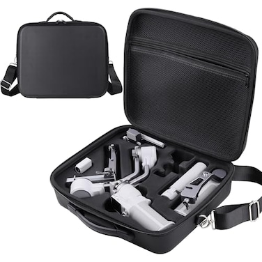 PONYRC RS 4 Mini Carrying Case Waterproof Portable PU leather Storage Shoulder Bag Travel Case for DJI RS 4 Mini Creator Combo Gimbal Lightweight Stabilizer Accessories