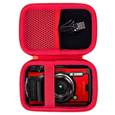 Aenllosi Hard Carrying Case Compatible with OLYMPUS Tough TG6 OM System Tough TG7 Waterproof CameraCase OnlyRed
