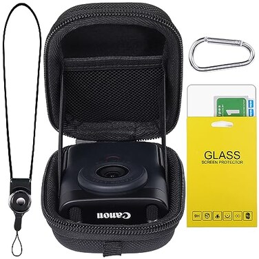 Aenllosi Hard Storage Case Replacement Compatible with Canon PowerShot V10 Vlog CameraMesh Pocket for USB Charging Cable and Furry WindshieldsWith Camera Neck Strap Screen Protector Case Only