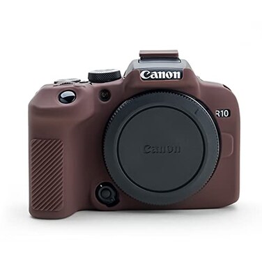 MUZIRI KINOKOO EOS R10 Case Silicone Protective Case Compatible for Canon EOS R10 Camera Light Weight Soft Rubber Easy Carrying Case Coffee