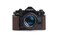 BolinUS A1 Case Handmade Genuine Real Leather Half Camera Case Bag Cover for Canon New AE1 AE1P A1 with Handle Camera with Hand Strap Coffee