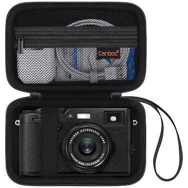 Canboc Carrying Case for Fujifilm X100VI X100V X100F X100S XE5 Digital Camera Zipper Mesh Pocket fit USB Cable Black Case Only