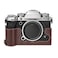 Rieibi Fuji XT5 PU Leather Half Case Quality Body Protective Grip for Fujifilm XT5 Digital Camera Coffee Beauty