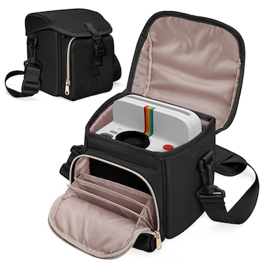Prokva Camera Sling Bag Compatible with Polaroid Now 2nd3rd Instant Camera Crossbody Bag with Adjustable Strap Black