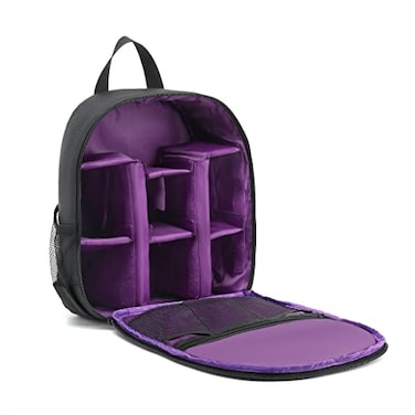 LEEMASING Digital DSLR Camera Waterproof Sling Backpack Shoulder Bag For Women And Men Teenagers Purple