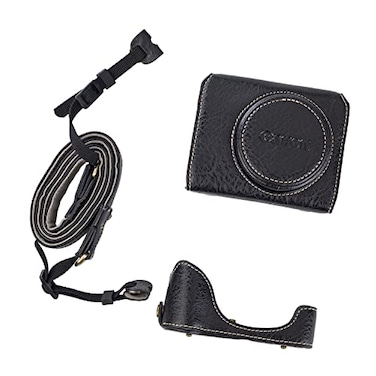 BolinUS Premium PU Leather FullBody Camera Case Bag Cover for Canon PowerShot G7 X Mark IIMark III G7X2 G7X3 With Neck Strap Black