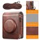 Fintie Protective Case for Fujifilm Instax Mini EVO Camera Premium Vegan Leather Bag Cover with Removable Adjustable Strap Vintage Brown