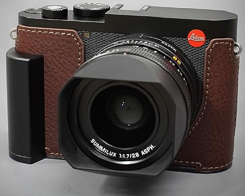 Lim's LIM'S LIMS Genuine Italy Leather Camera Half Case Metal Grip Dovetail Plate for Leica Q3 Brown