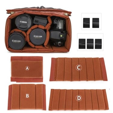 UCCKEYI 4Pack Camera Bag Case Insert Partition Divider Separator Pad Protective Lens Camera Bag Dividers Inserts Compatible with Canon Sony etc