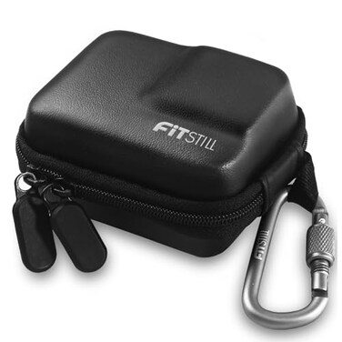 FiTSTILL Black PU Mini Carrying Case for DJI Osmo Action 6Action 5 ProAction 4Action 3Osmo 360Nano Double Zipper Design DJI 65 Pro43 Camera with Protective Frame Osmo 360Nano Accessories