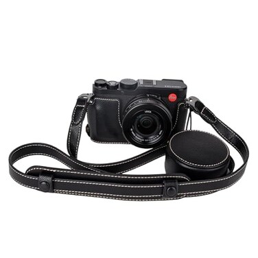 VOVMOEYA Protective Camera Case Kit for Leica DLUX8 Camerafor Leica DLUX8 Half Case DLUX 8 Camera Cover with Front Lens Cap with Shoulder StrapBlack